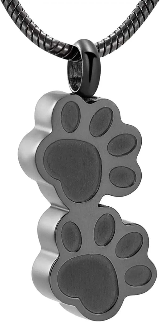 Pet Ashes Necklace Claw Print Commemorative Pendant Box