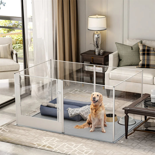 Heavy Duty Large Acrylic Dog Playpen With Waterproof Pad