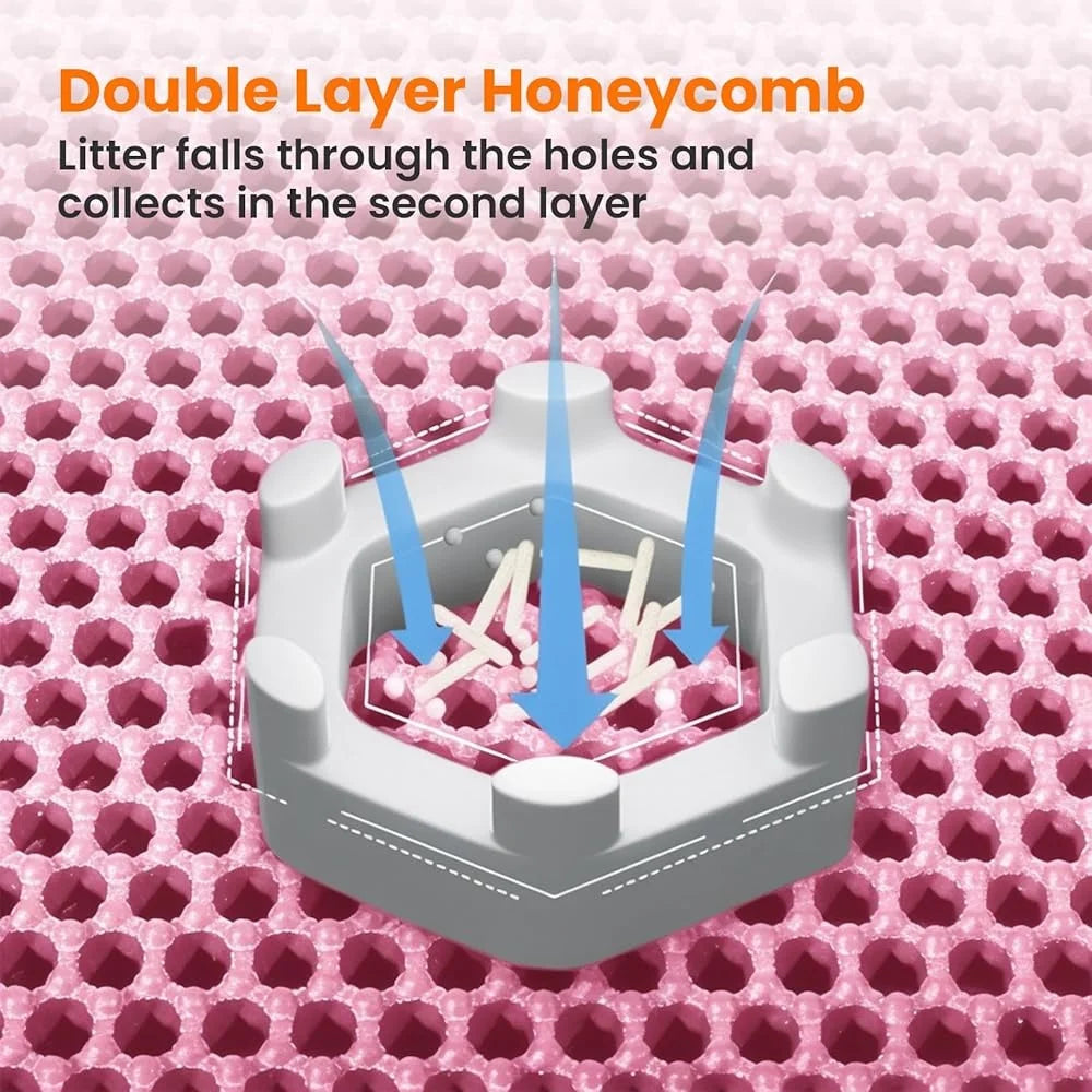 Large Cat Litter Mat Double Layer Honeycomb Waterproof