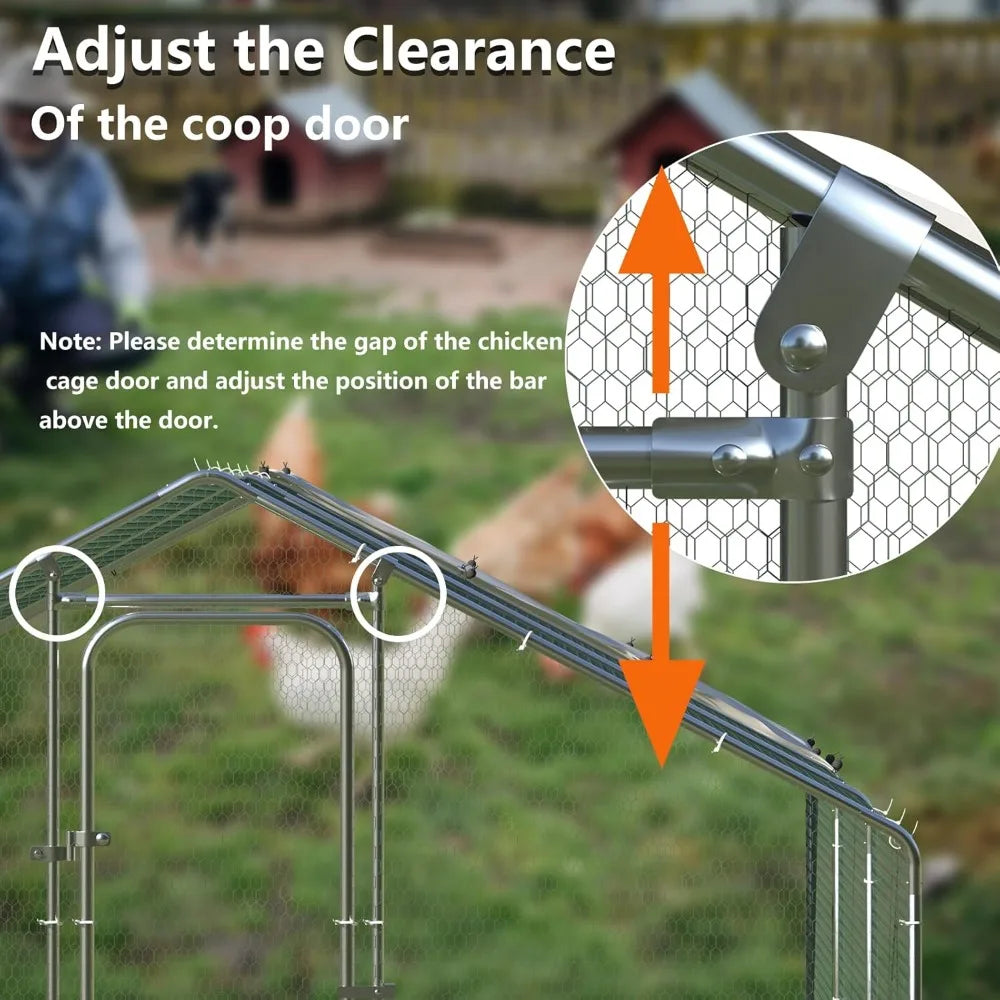 Walk In Spire Shaped Metal Chicken Coop Waterproof Cover