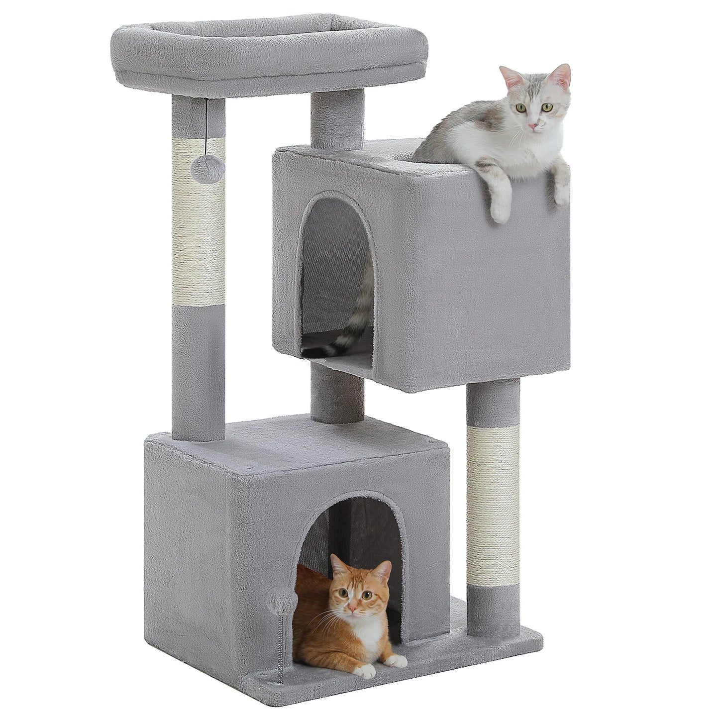Multi Level Cat Tree With Two Condos And Scratching Posts