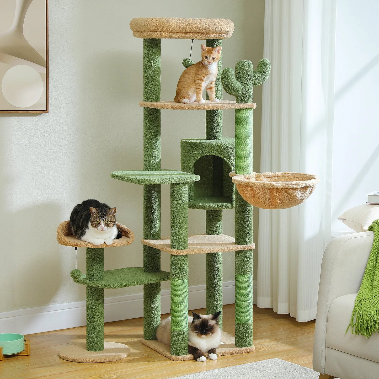 Multi Level Cat Tree With Scratching Post And Large Perches