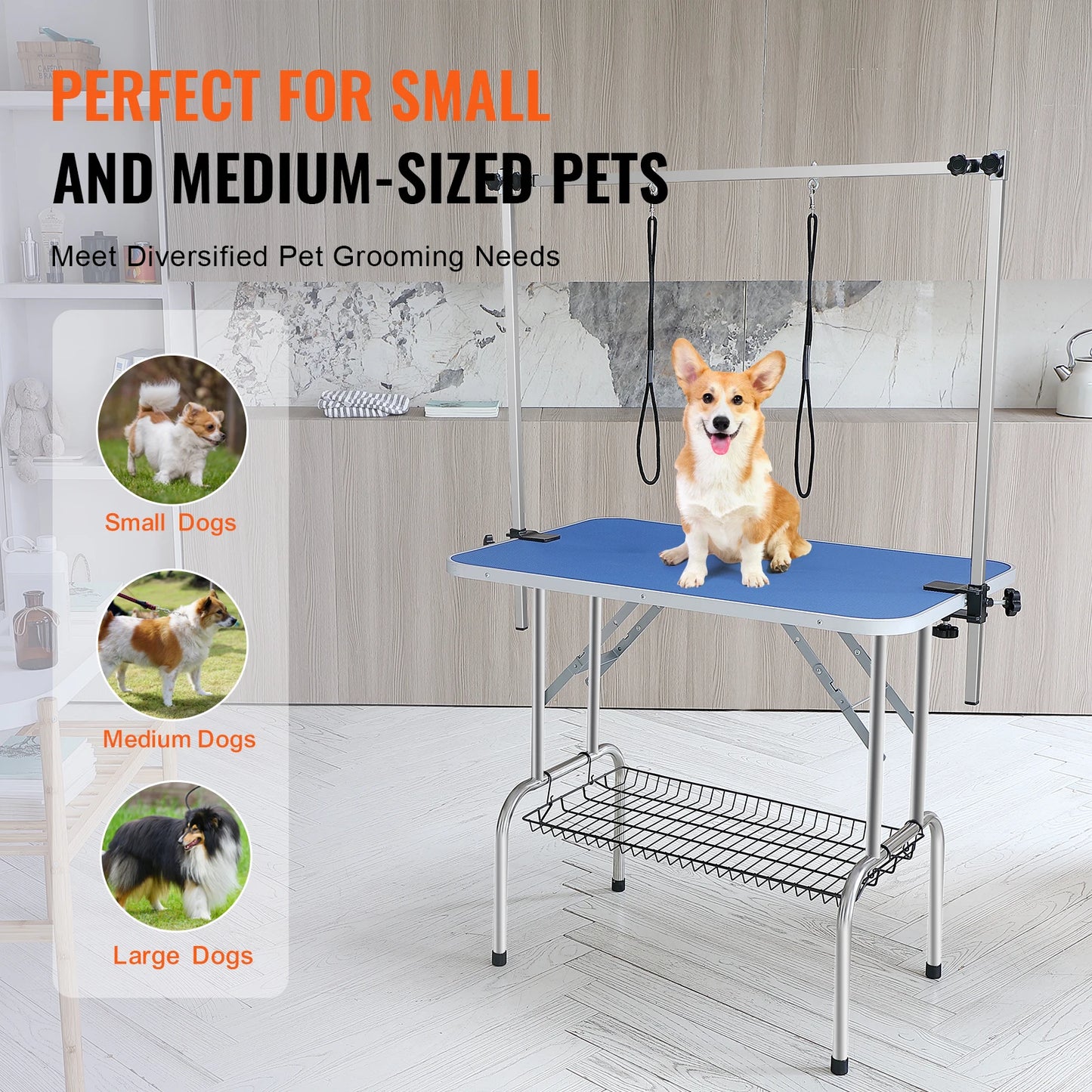 SucceBuy Pet Grooming Table Foldable Two Arms With Clamp