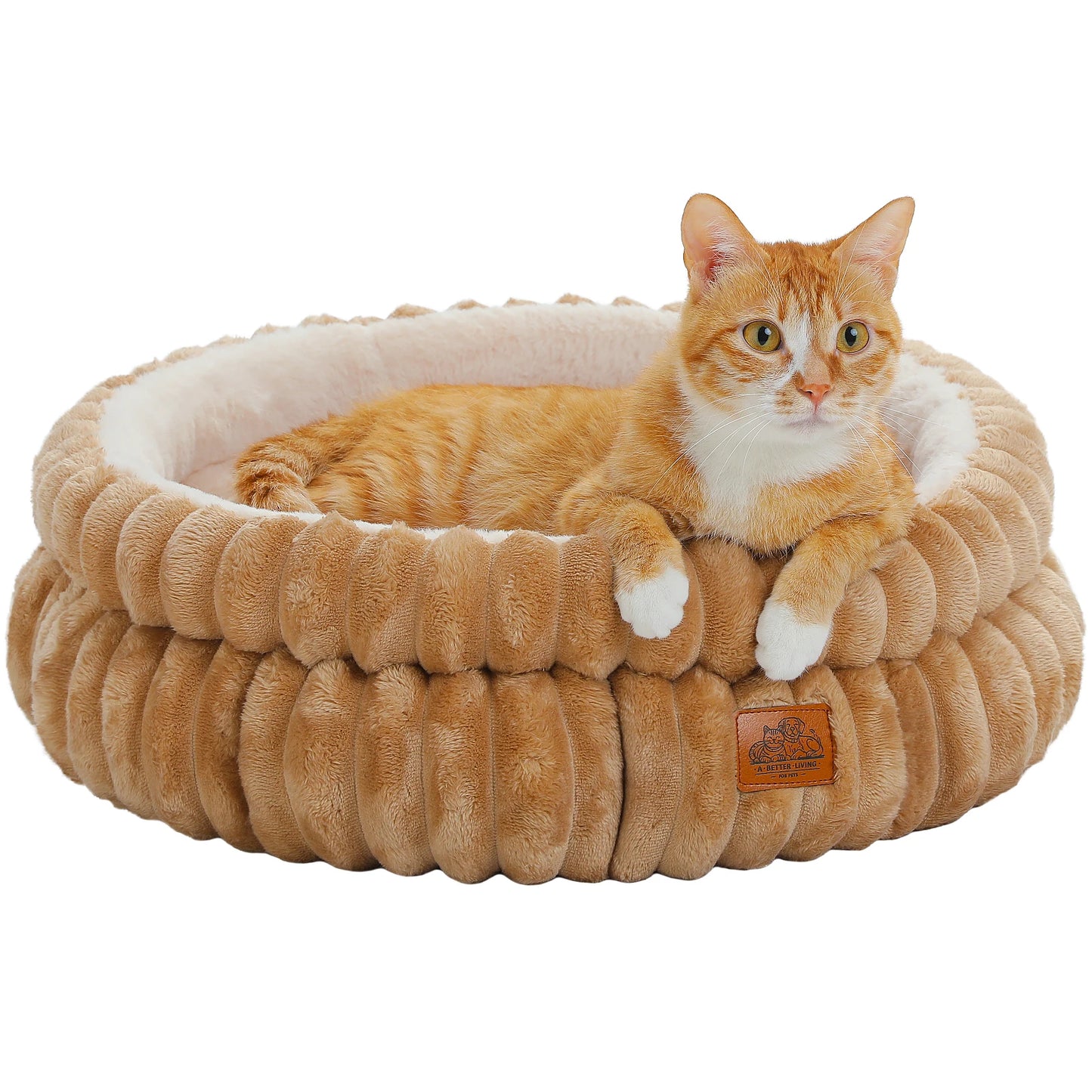 Cozy Round Pet Bed For Dogs And Cats With Anti Slip Bottom