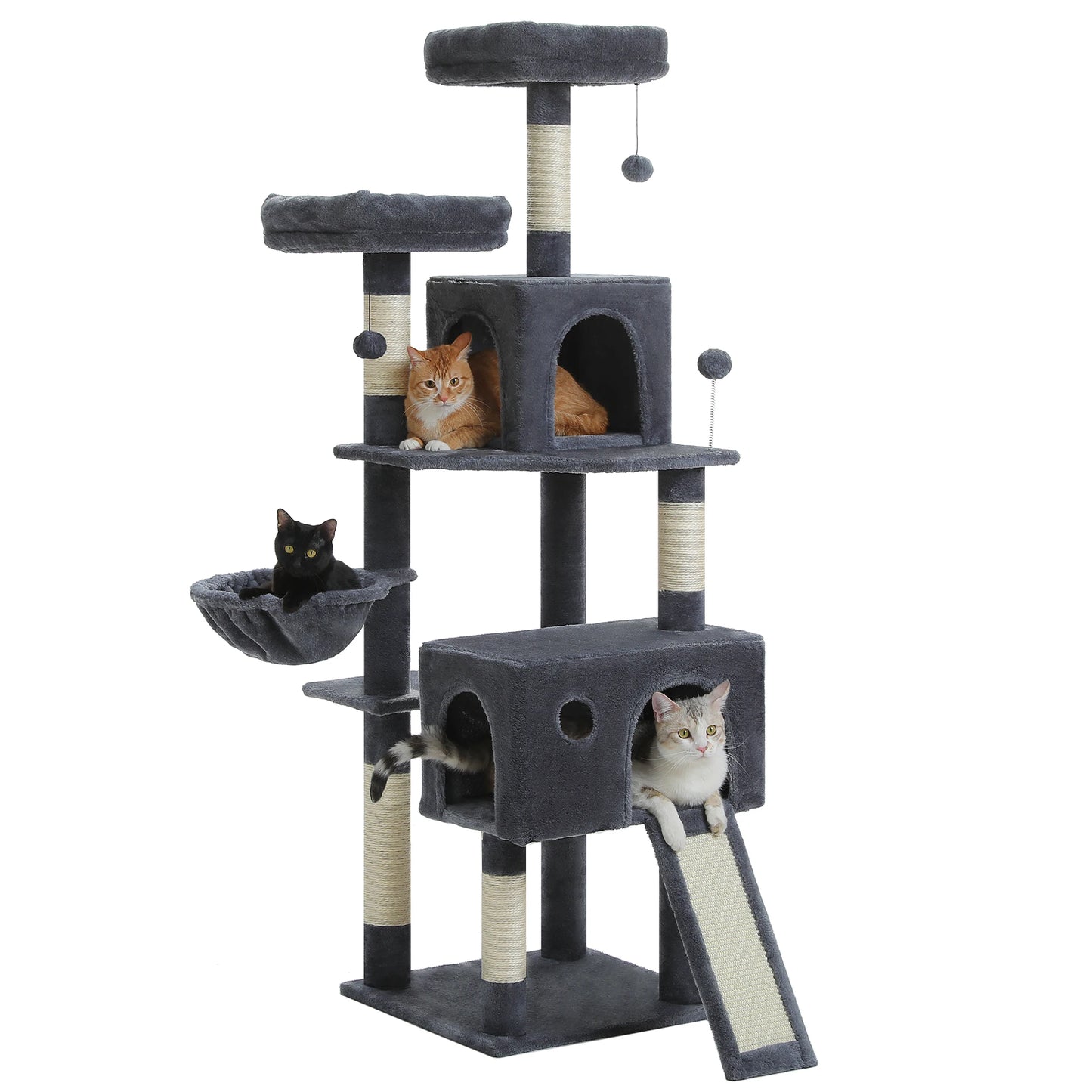 Multi Level Cat Tree Tower With Sisal Scratch Post Hammock