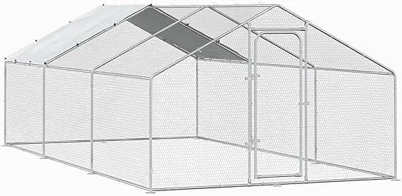 Walk In Spire Shaped Metal Chicken Coop Waterproof Cover