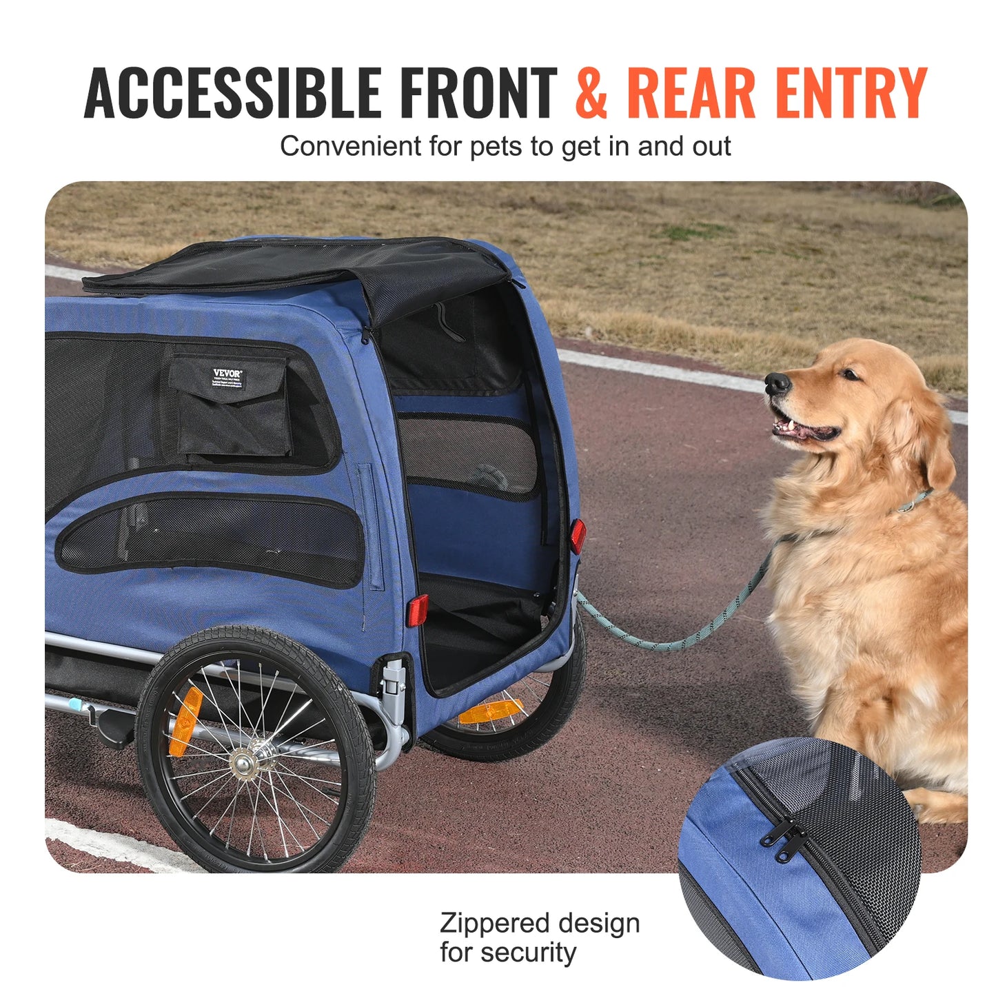 SucceBuy 100lbs Dog Bike Trailer Carrier Collapsible