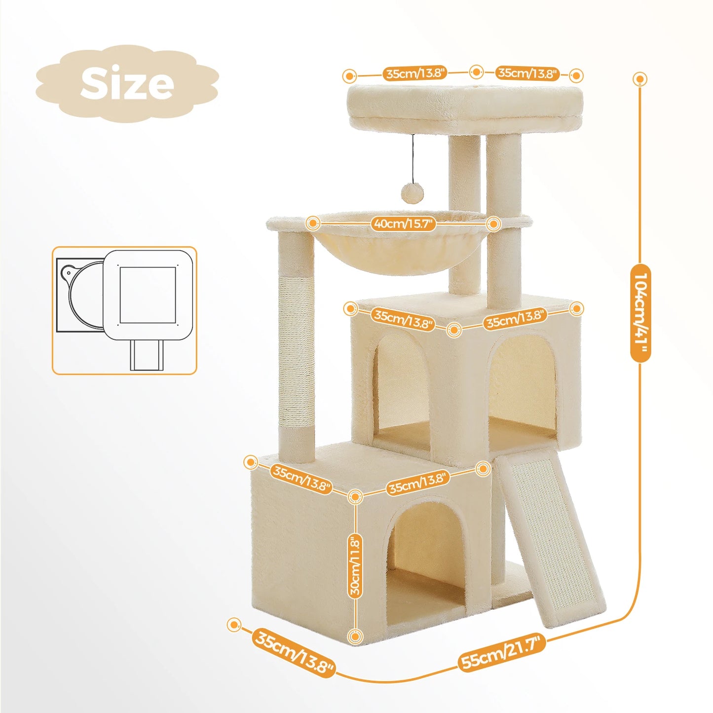Large Cat Tree Multi Level Tower With Condos And Sisal Pad