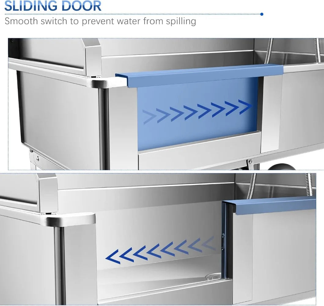 34 Inch Dog Bathtub For Small Dogs With Sliding Door