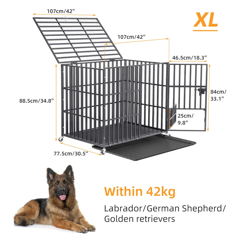 XXL Heavy Duty Dog Crate Tear Resistant Playpen Square Tube