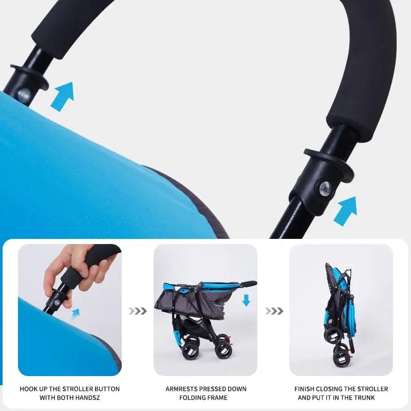 Foldable Pet Jogger Stroller With Weather Cover And Basket