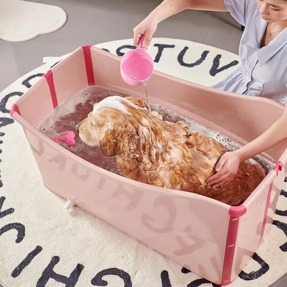 Foldable Dog Bathtub for Large Dogs 48.4 Gal Portable Wash