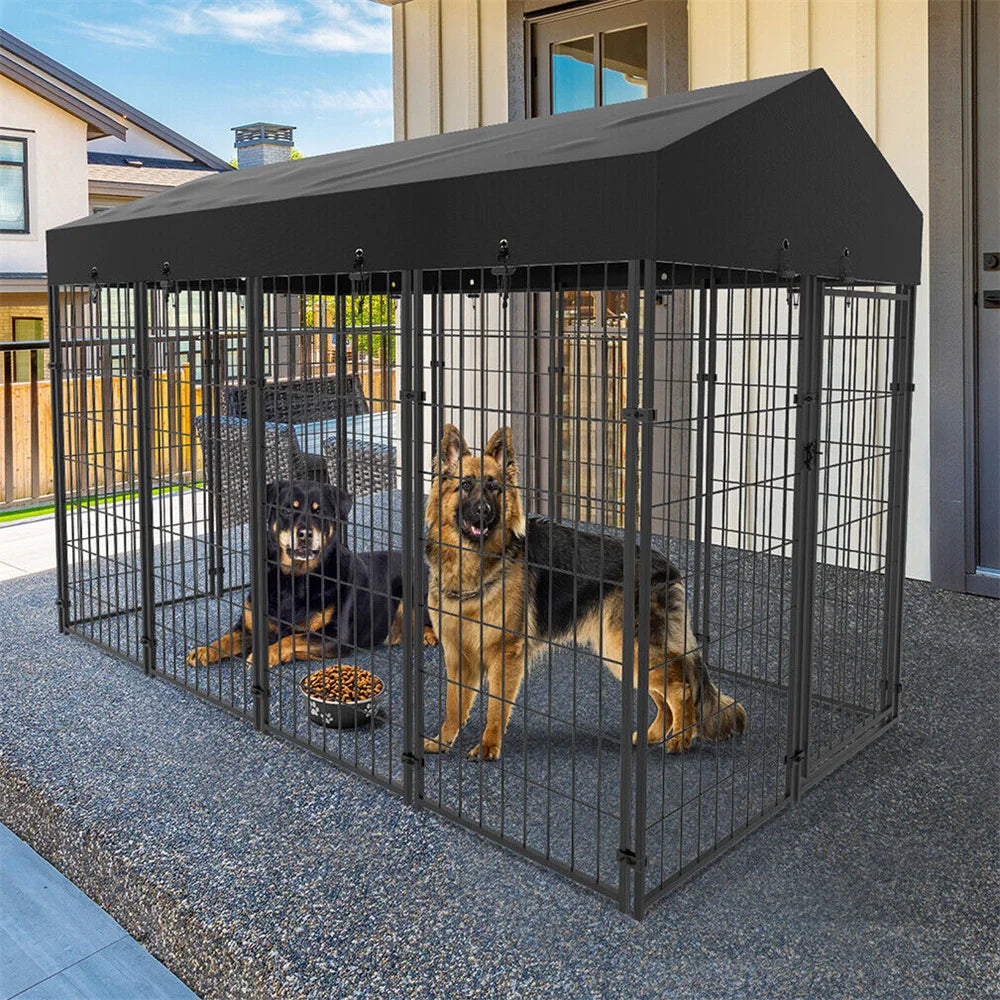 Heavy Duty Large Dog Kennel Welded Metal Playpen With Roof