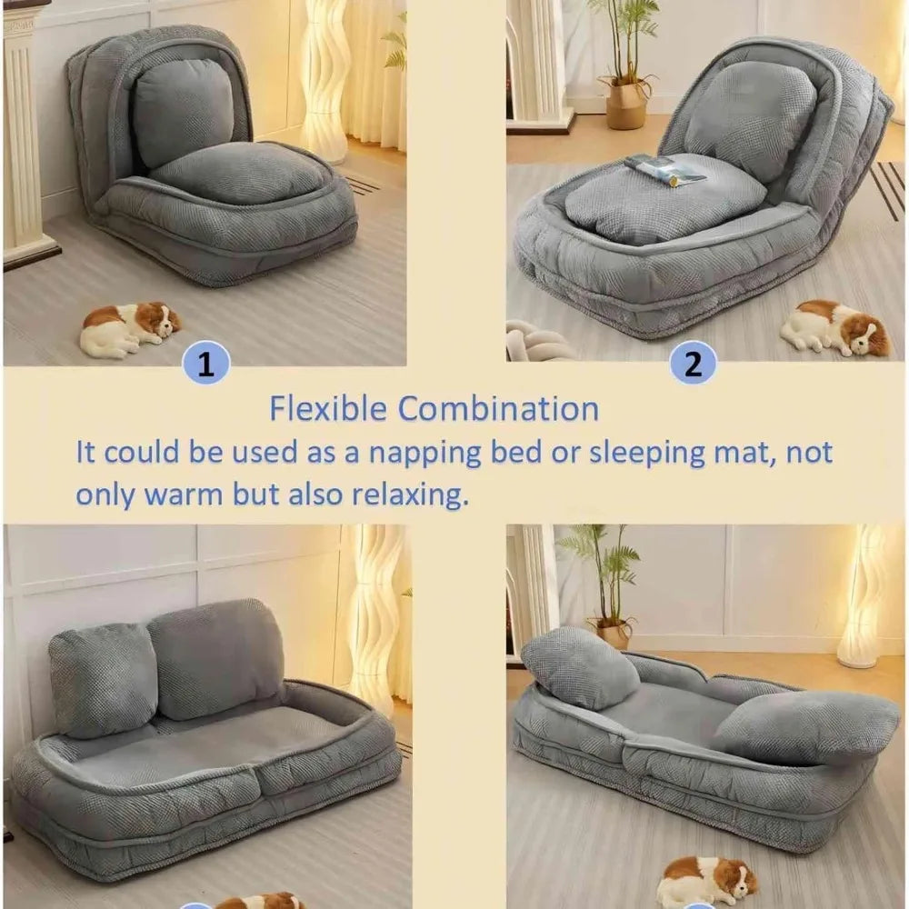 Folding Sofa Chair With 5 Adjustable Positions Floor Chair