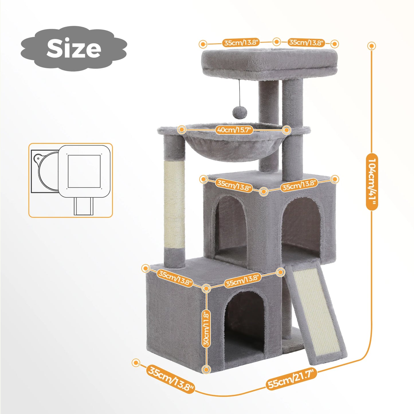 Large Cat Tree For Indoor Cats Multi Level Tower With Condos