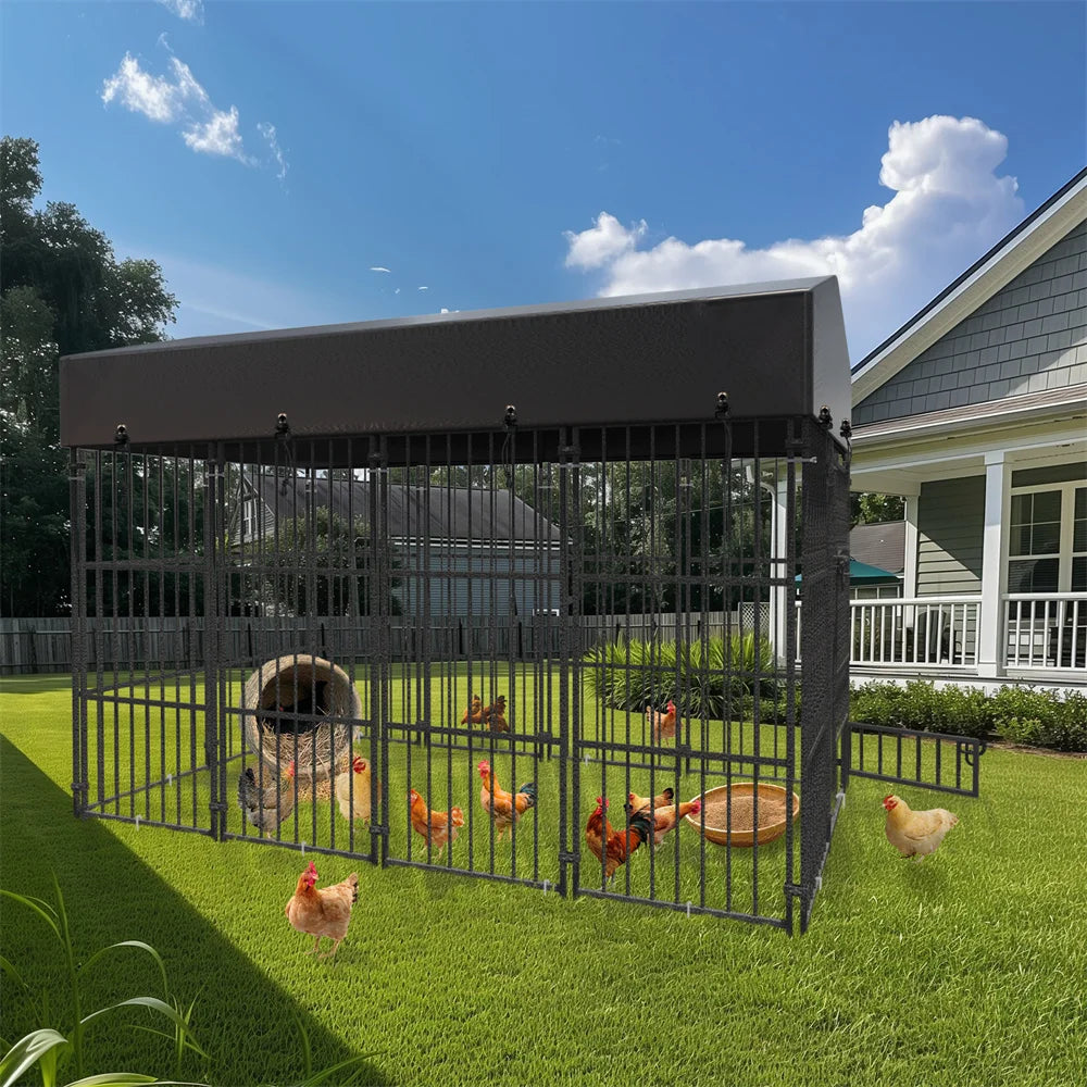 Heavy Duty Large Dog Kennel Welded Metal Playpen With Roof