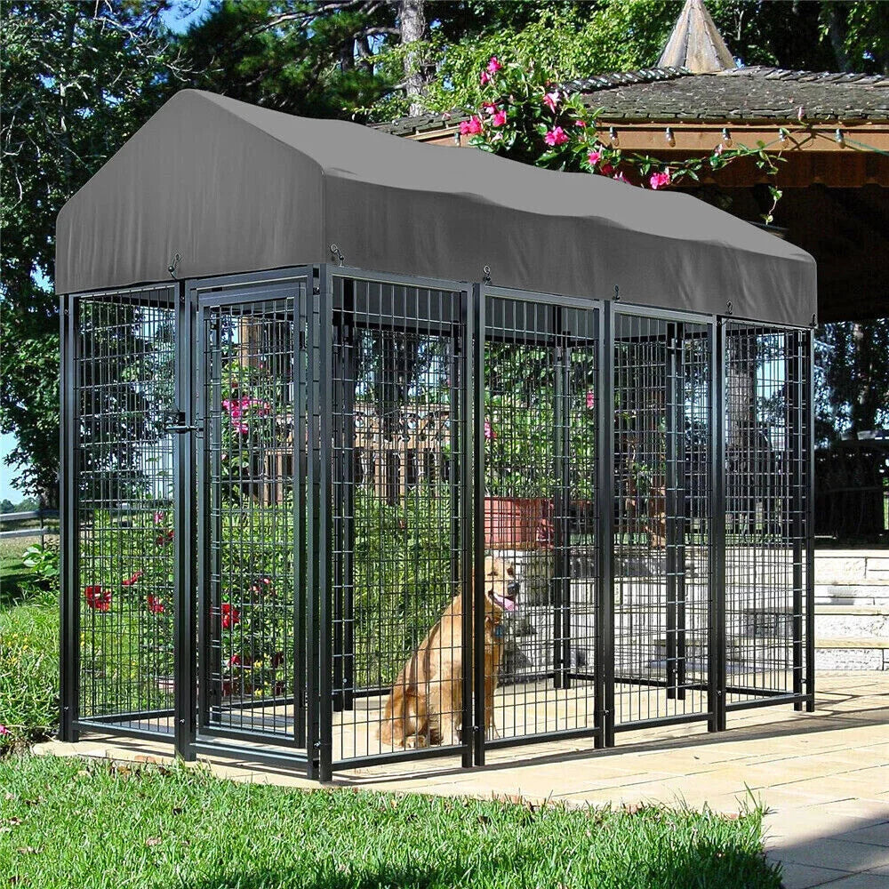 Heavy Duty Large Dog Kennel Welded Metal Playpen With Roof