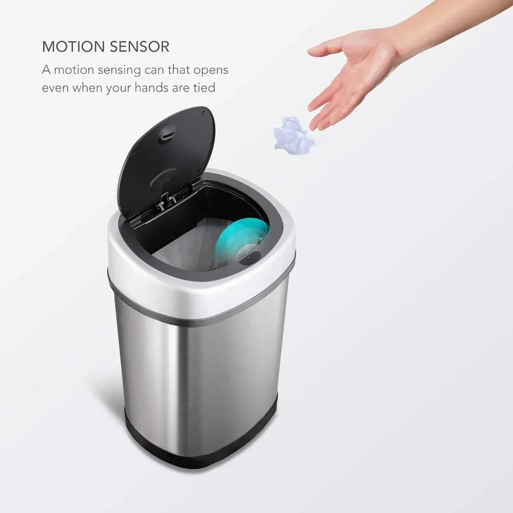 Automatic Touchless Motion Sensor Trash Can 13Gal50L 3Gal12L