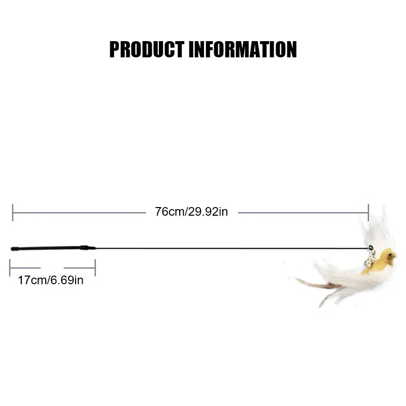 Pet Head Rod Wire Cat Toys Teaser Replaceable Head