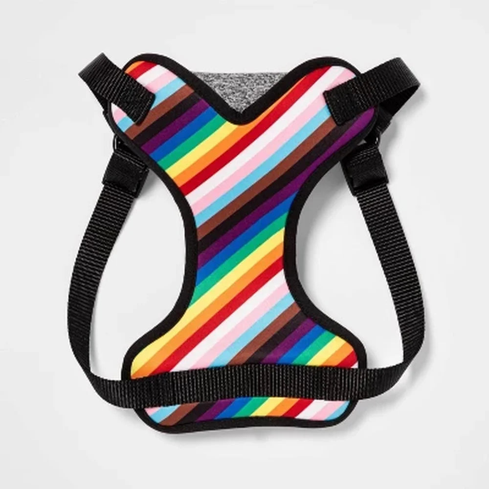 Rainbow Dog Harness Pride Adjustable Secure Fit Leash