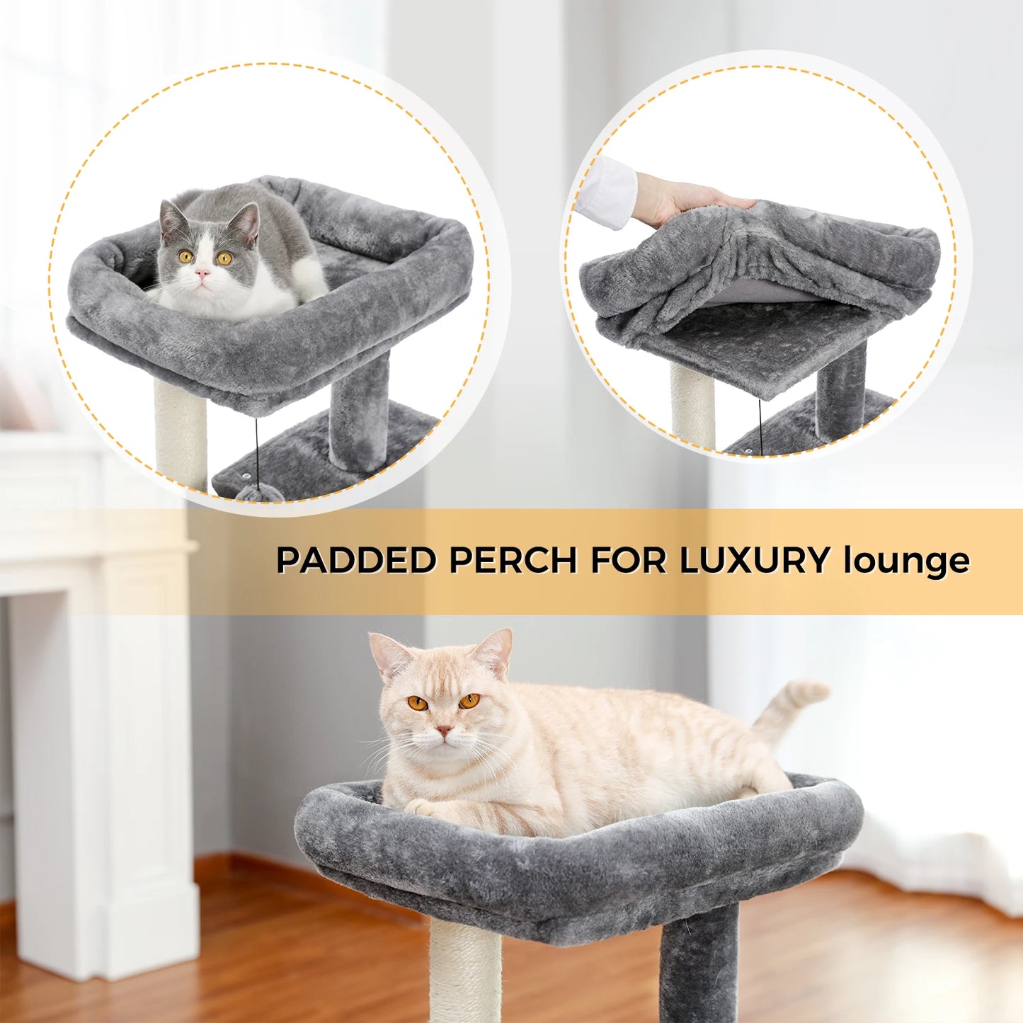 Small Cat Tree Tower Scratching Pad Two Large Indoor Condos