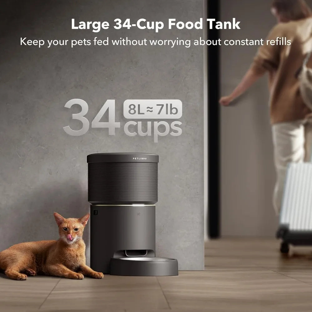 Automatic Dog Feeder 5G WiFi 8L Large Pet Dispenser
