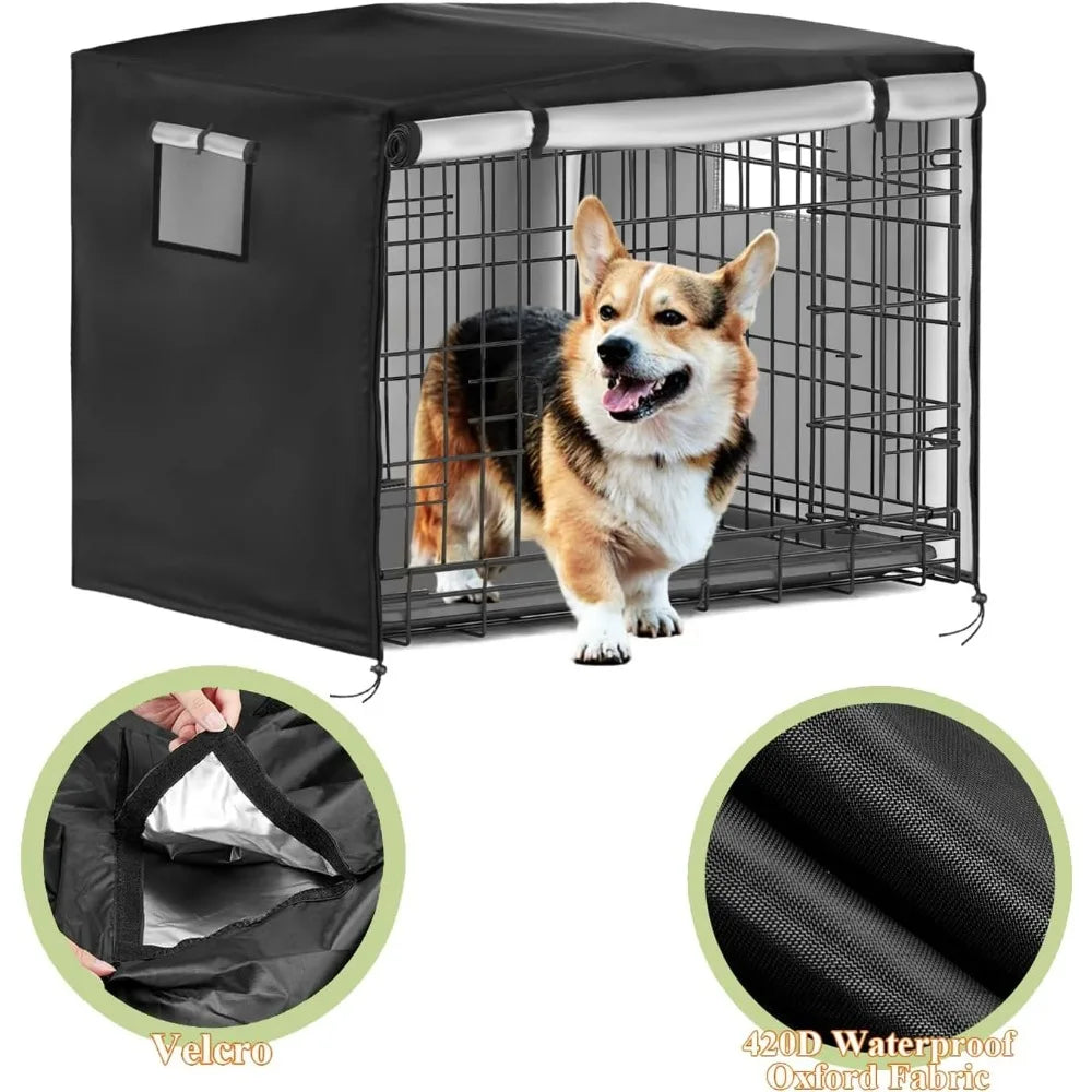 Heavy Duty Dog Crate Cover 54 Inch Universal Fit Black