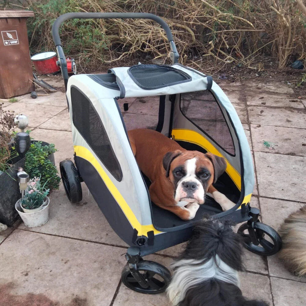 Premium Dog Stroller 4 Wheel Foldable Travel Cart For Dogs