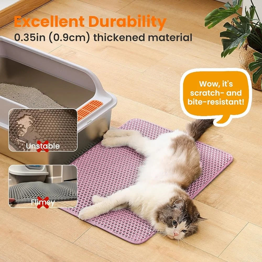 Large Cat Litter Mat Double Layer Honeycomb Waterproof