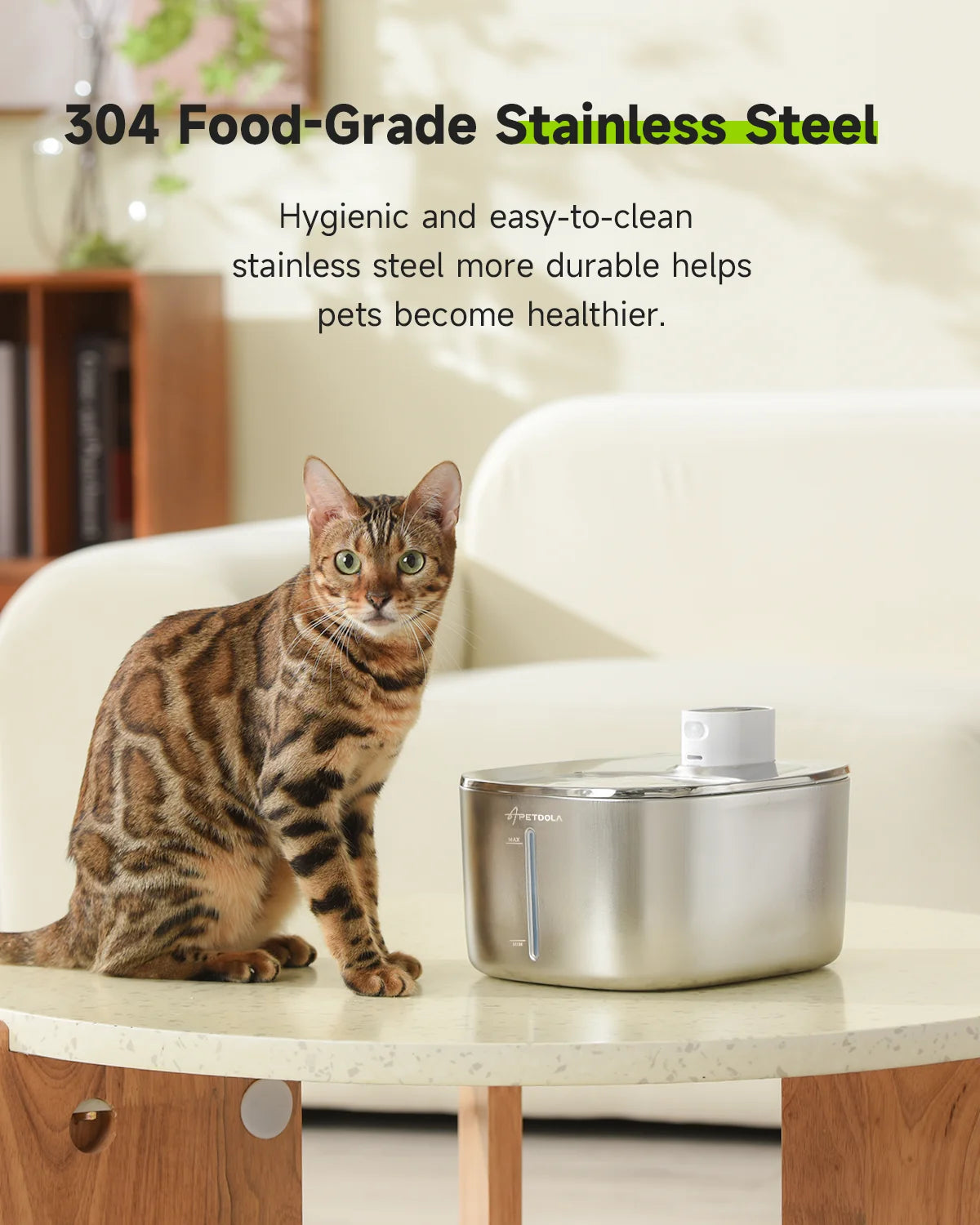 APETDOLA 4L Wireless Cat And Dog Water Fountain Auto Sensor